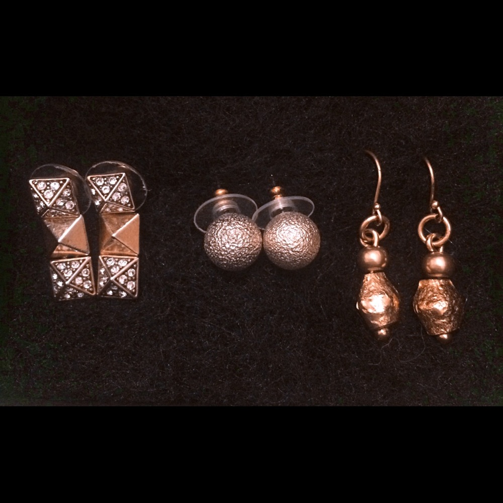 J-Crew Gold Earring Bundle Three